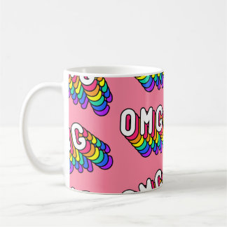 Quirky OMG Rosa Tecknad Tapet Kaffemugg