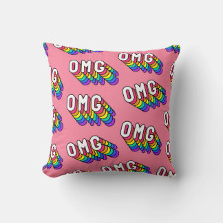 Quirky OMG Rosa Tecknad Tapet Kudde
