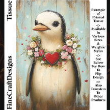 Quirky Penguin, Blommigt Heart Garland CH7 Decoupa