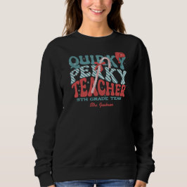 Quirky Perky Teacher Christmas Retro T Shirt