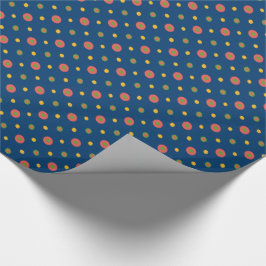 Quirky Polka dots på marinblåvitling Papper Presentpapper