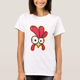 Quirky Red Rooster Cartoon Art T Shirt