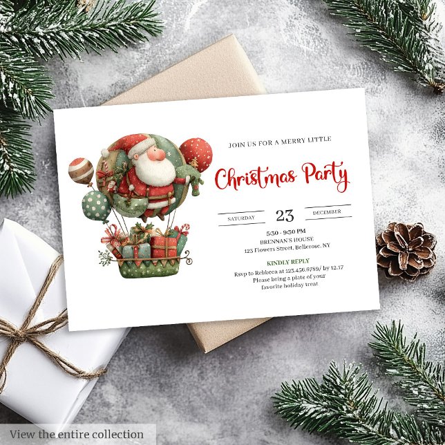 Quirky Santa Claus Classic Holiday Celebration  Inbjudningar (Quirky Santa Claus Classic Holiday Celebration Invitation

)