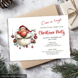 Quirky Santa Claus Classic Red Green Holiday   Inbjudningar
