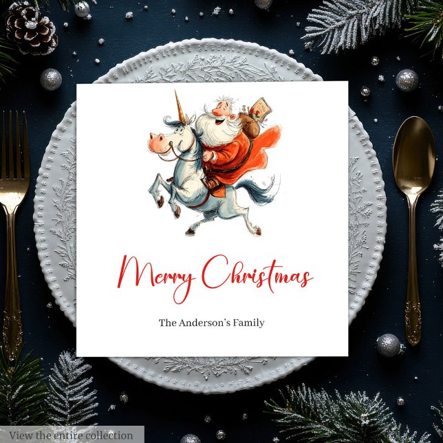 Quirky Santa Claus Funny Christmas Dinner Napkins Pappersservett (Quirky Santa Claus Funny Christmas Dinner Napkins)