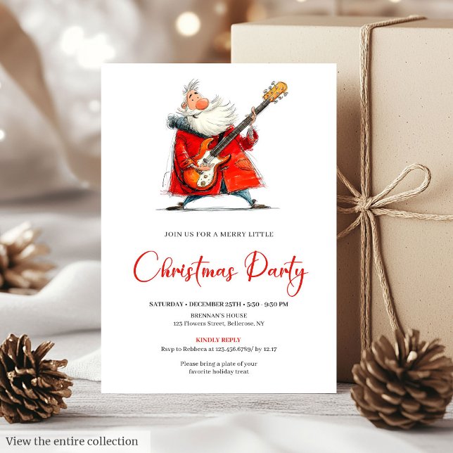 Quirky Santa Claus Funny Office Christmas Invite Inbjudningar (Quirky Santa Claus Funny Office Christmas Invite)