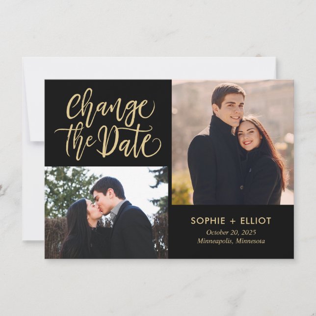 Quirky Script EDITABLE FÄRG ändrar datumkortet Tack Kort (Framsida)