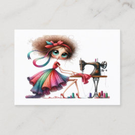 Quirky Seamstress Sewing Tailor Visitkort