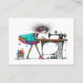 Quirky Seamstress Sewing Tailor Visitkort