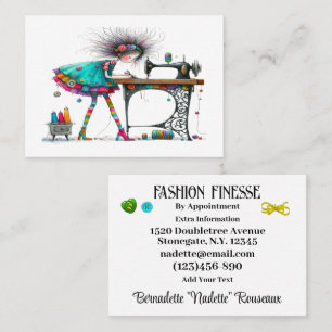Quirky Seamstress Sewing Tailor Visitkort
