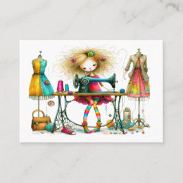 Quirky Seamstress Sewing Tailor Visitkort