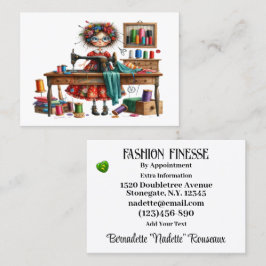 Quirky Seamstress Sewing Tailor Visitkort