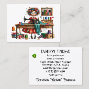 Quirky Seamstress Sewing Tailor Visitkort