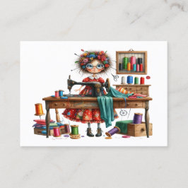 Quirky Seamstress Sewing Tailor Visitkort
