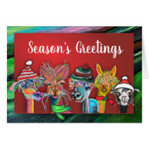 Quirky Season Greetings Alpacas Card 19-3