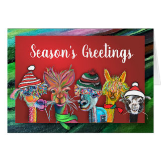 Quirky Season Greetings Alpacas Card 19-3 Hälsningskort