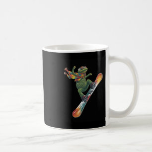 Quirky Snowboarding Lizard Winter Sports Kaffemugg