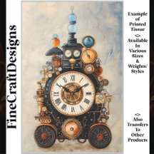 Quirky Steampunk Clock Gears använder R3 Decoupage