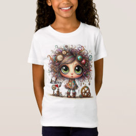 Quirky Steampunk Girl Darling Kids T-Shirt
