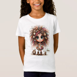 Quirky Steampunk Girl Shine Kids T-Shirt