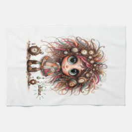 Quirky Steampunk Girl Shine Kitchen Towels Kökshandduk