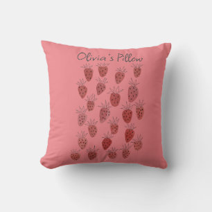 Quirky Strawberry Mönster Dekorativ kudde