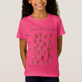 Quirky Strawberry Mönster Girls T-Shirt