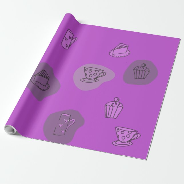 Quirky Tea 1 Wrapping Papper Presentpapper (Utrullad)