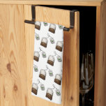Quirky Tea Bag Mönster on White Kökshandduk<br><div class="desc">Tea älskare mönster med färg som bakgrund kan du anpassa.</div>
