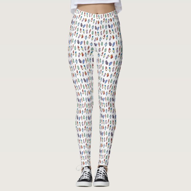 Quirky Tecknad Bird Mönster Leggings (Framsida)