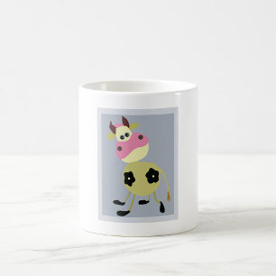 Quirky Tecknad Cow Roligt Farm Animal Kaffemugg