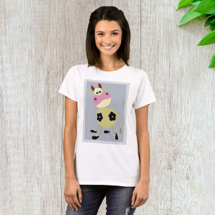 Quirky Tecknad Cow Roligt Farm Animal T Shirt