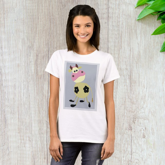 Quirky Tecknad Cow Roligt Farm Animal T Shirt (Skapare uppladdad)