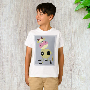 Quirky Tecknad Cow Roligt Farm Animal T Shirt