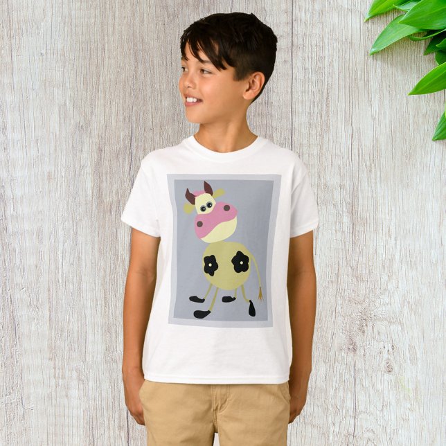 Quirky Tecknad Cow Roligt Farm Animal T Shirt (Skapare uppladdad)