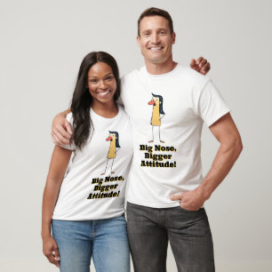 Quirky Tecknad Kvinnor med stor näsa T Shirt
