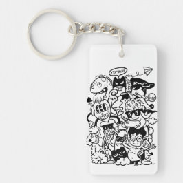 Quirky Tecknade figurer Crowd