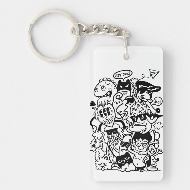 Quirky Tecknade figurer Crowd (Framsidan)