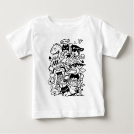 Quirky Tecknade figurer Crowd T Shirt