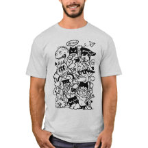 Quirky Tecknade figurer Crowd