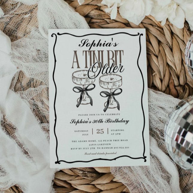 Quirky Tini Bit Older Espresso Martini Birthday Inbjudningar (Skapare uppladdad)