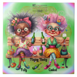 Quirky Vin Dam Adulting Ceramic Tile Kakelplatta