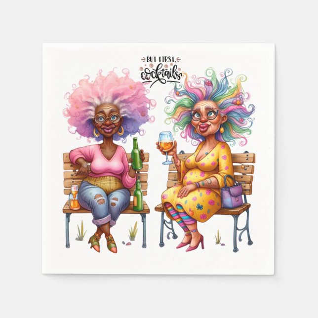 Quirky Vin Dam Cocktails Pappersservett (Framsidan)