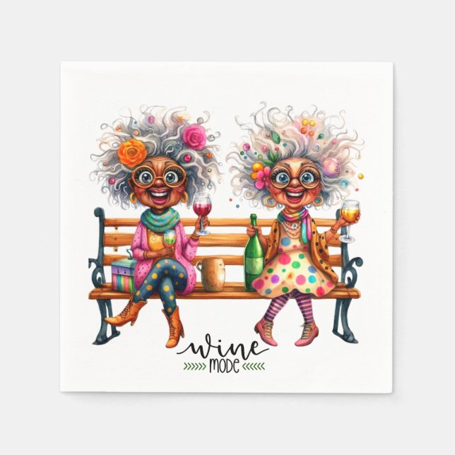 Quirky Vin Dam Vin Mode Pappersservett (Framsidan)