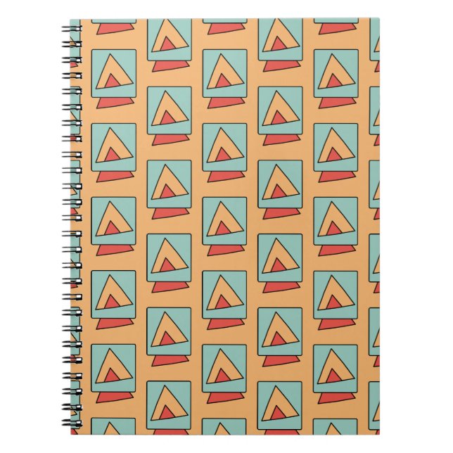 Quirky Vintage Retro Mönster Anteckningsbok (Framsidan)