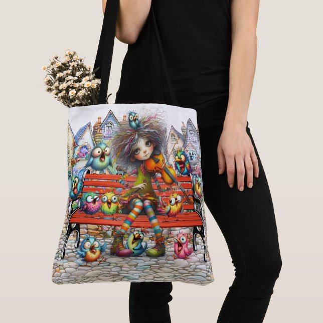 Quirky Violin Sergranat - SEE BACK! Tygkasse (Närbild)