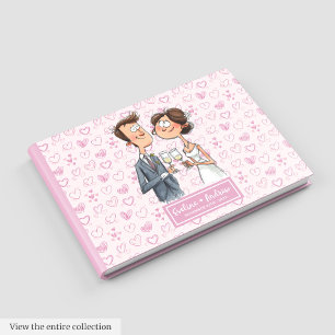 Quirky Watercolor Bröllop Memory Guest bok