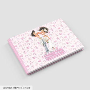 Quirky Watercolor Bröllop Memory Guest bok