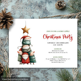 Quirky watercolor Christmas party invitation card Inbjudningar
