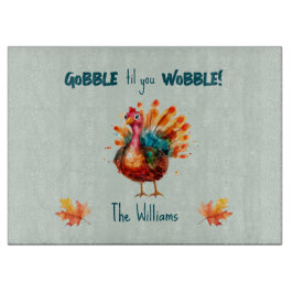 Quirky Watercolor Turkey Sage Grönt Rectangular